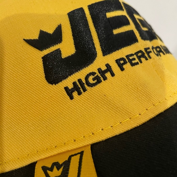 JEGS High Performance Racing Hat Cap Yellow & Black One Size Adjustable - Picture 8 of 9